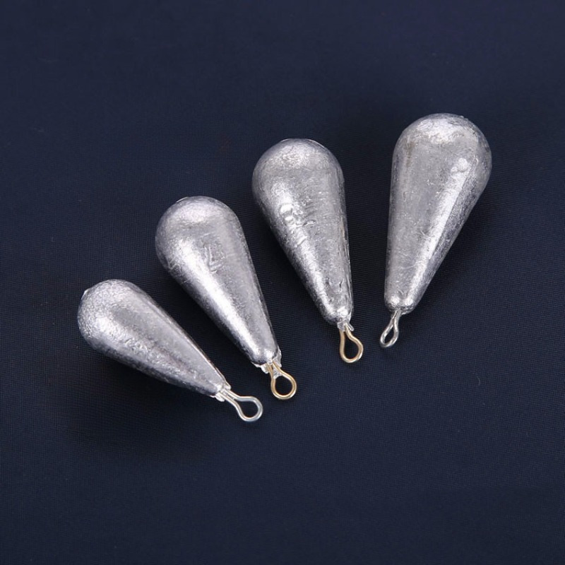 * 25pcs Egg Shaped Lead Sinker, Long Casting Fishing Weights Sinker For  Saltwater Freshwater