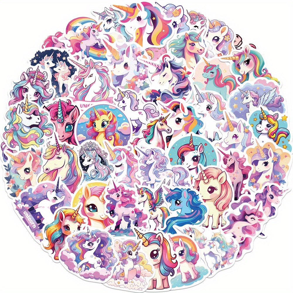 cute Unicorns' Theme Waterproof Stickers For Laptop Pc Computer Mobile  Smartphones Guitar Travel Case Water Bottles Laptop For Girls Teens Kids -  Temu United Arab Emirates