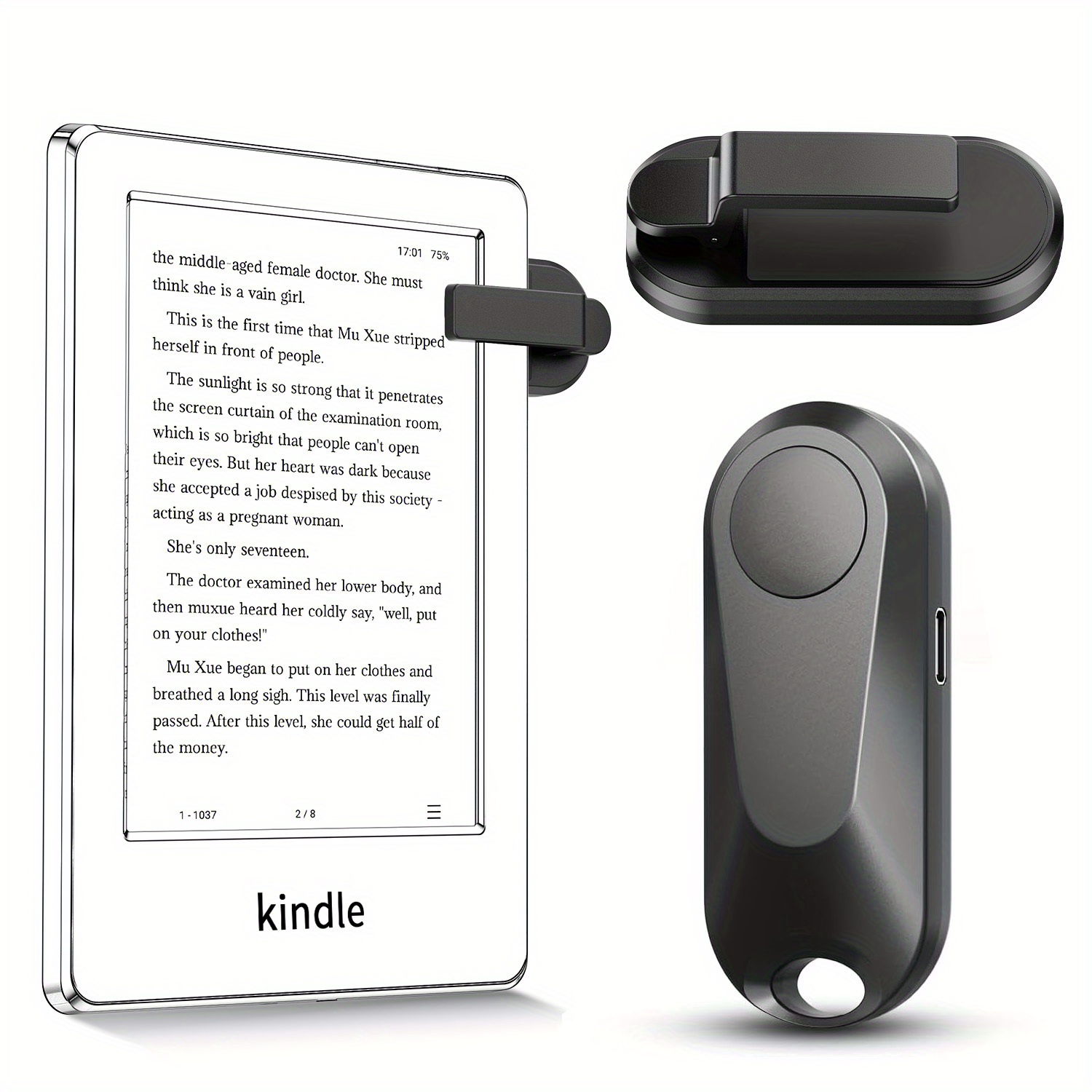  Aukire RF Remote Control Page Turner for Kindle Paperwhite  Accessories Kobo EReaders Reading Accessories for iPhone iPad Android  Tablets Reading Novels Comics Remote Taking Photos : Electronics