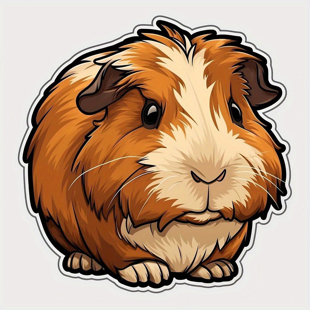 

1pc Cute Guinea Pig Pattern Vinyl Sticker Decal For Laptop Car Window Luggage