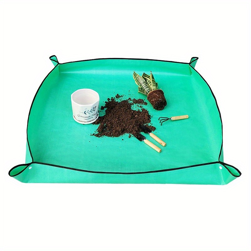 1pc Waterproof Plastic Garden Mat for Succulents, Herbs & Green Plants - Easy-Clean Non-Slip Potting Pad for Balcony, Patio, Indoor Gardening - Durable Soil Mixing & Planting Tool, Planting Accessories, Balcony Gardening, Easyclean Material