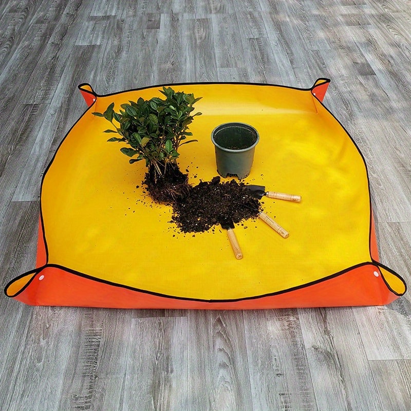 1pc Waterproof Plastic Garden Mat for Succulents, Herbs & Green Plants - Easy-Clean Non-Slip Potting Pad for Balcony, Patio, Indoor Gardening - Durable Soil Mixing & Planting Tool, Planting Accessories, Balcony Gardening, Easyclean Material