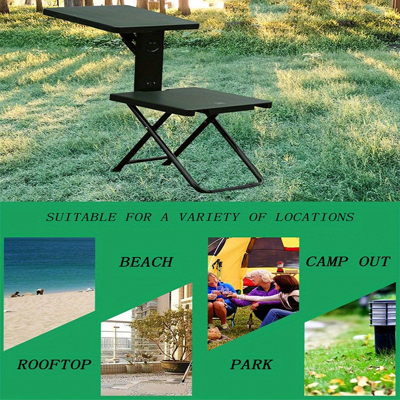 2 In 1 Outdoor Folding Table And Chair, Portable Learning Art Sketching  Chair, Camping Multifunctional Camping