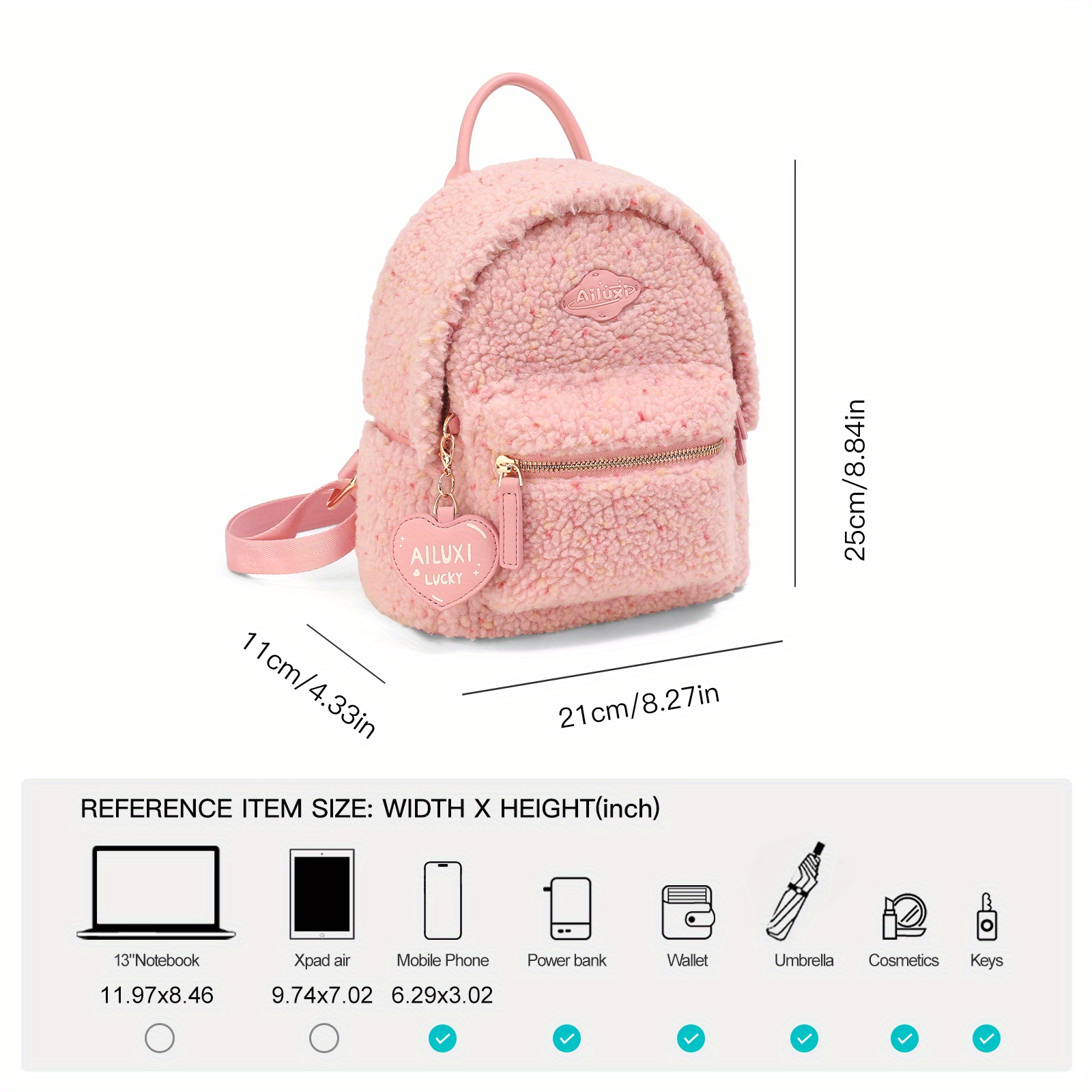 Girl s Small Backpack Cute Plush College Backpack Gift Temu