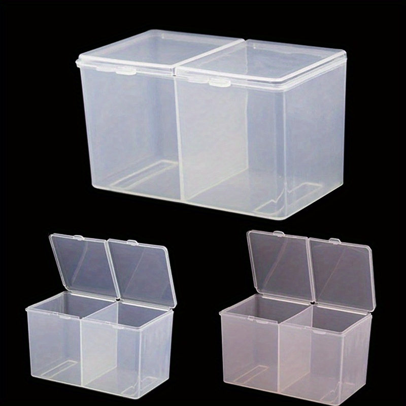 

2-compartment Nail Art Organizer - Clear Storage Box For Wipes, Pads & Swabs | Portable Manicure Accessory Case