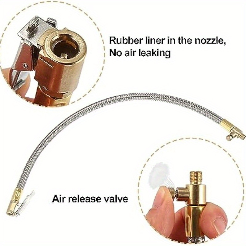 Acheter Tuyau en caoutchouc d'air de voiture, Clip de verrouillage en  cuivre, gonfleur de pneu, compresseur d'air, tuyau de pneu