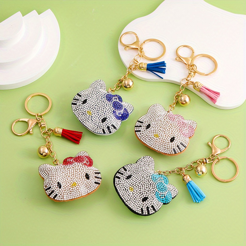 1pc Cute Hello Kitty Pendant Keychain, Car Keyring, Mobile Phone Bag Hanging, Jewelry, Jewels Accessories Gifts,Temu