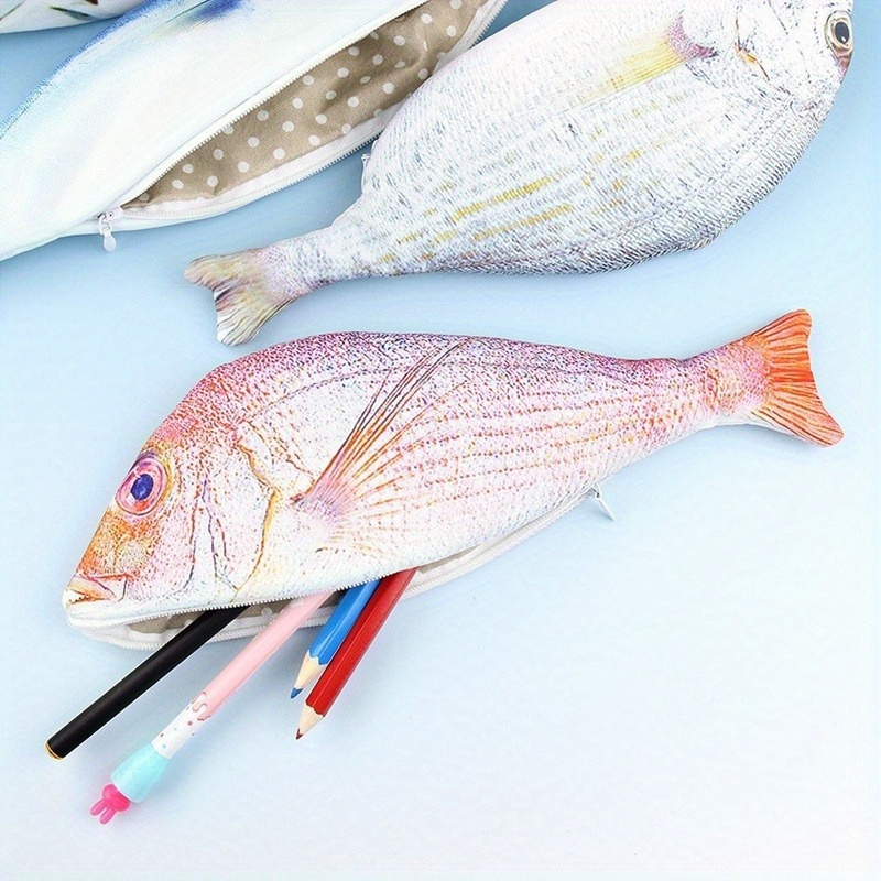Pencil Bag Carp Pen Bag Realistic Fish Shape Make-up Pouch Pen Pencil Case  With Zipper Back To School Pencil Pouch Pen Bag - AliExpress