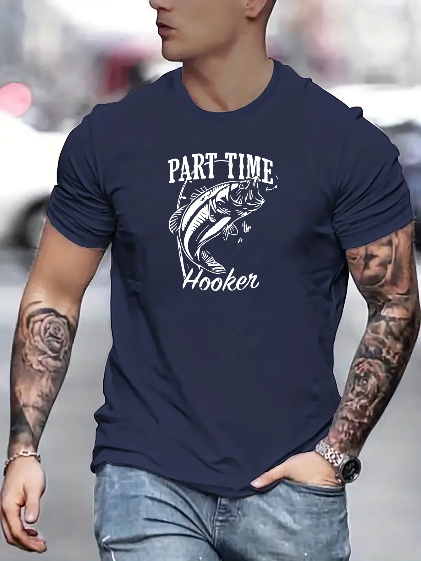 part Time Hooker Fish Print T shirt Men: Summer Trendy - Temu United  Kingdom