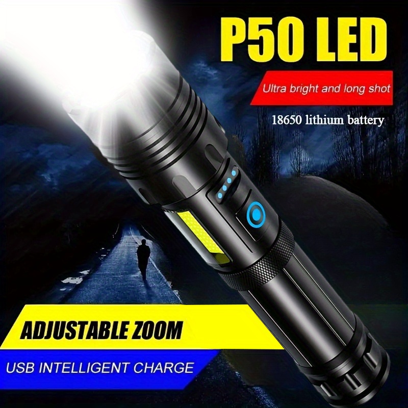 Lampe de poche LED XHP50, torche tactique puissante, lampe flash
