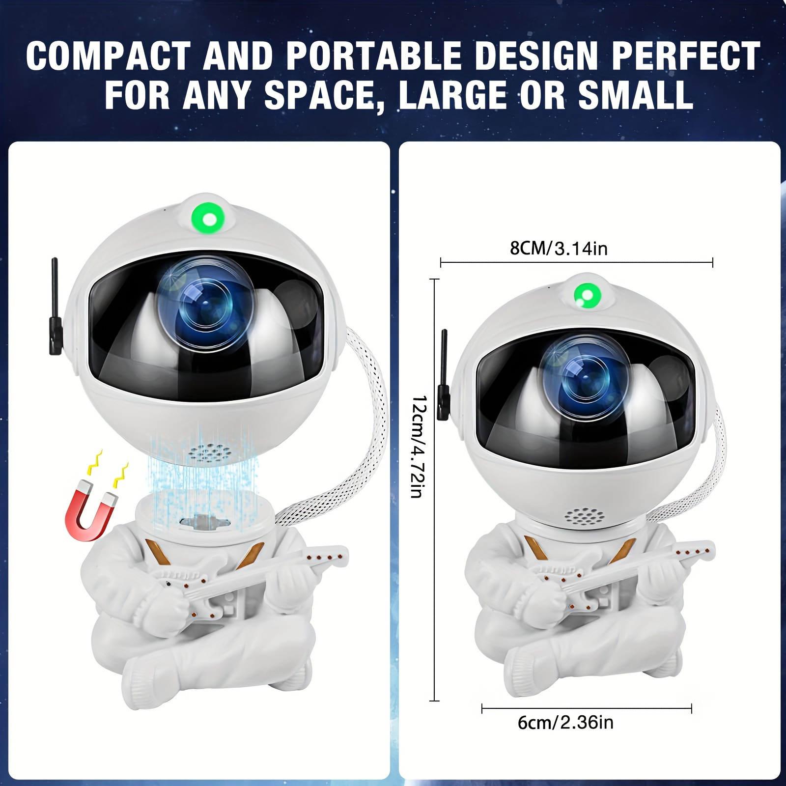 1pc remote control timing led nebula night light with star projector and guitar night light remote control 360 rotation astronaut nebula projector bedroom game room decoration details 7