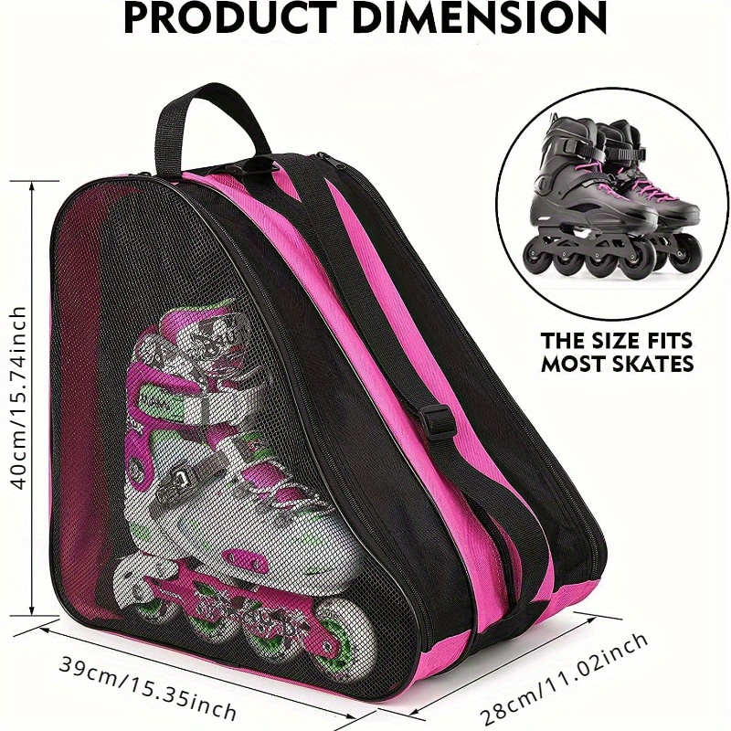 Roller Skate Bag Unisex Ice Skate Bag Adjustable Shoulder - Temu