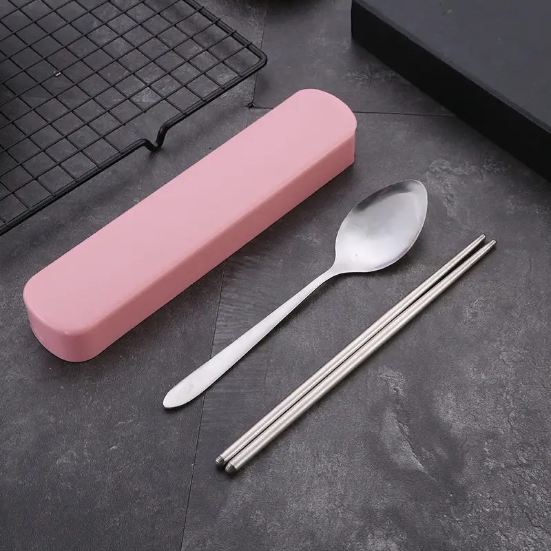2 4pcs travel utensils set portable stainless steel cutlery set with chopsticks and knife suitable for outdoor camping picnic bbq Product details 2