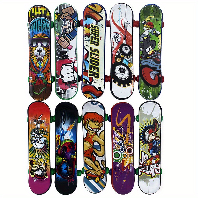6Pcs Light up Finger Toys Professional Finger Skateboard, Mini Skateboard  Fingerboards for Creative Fingertips Movement, Novelty Toys for Adults and