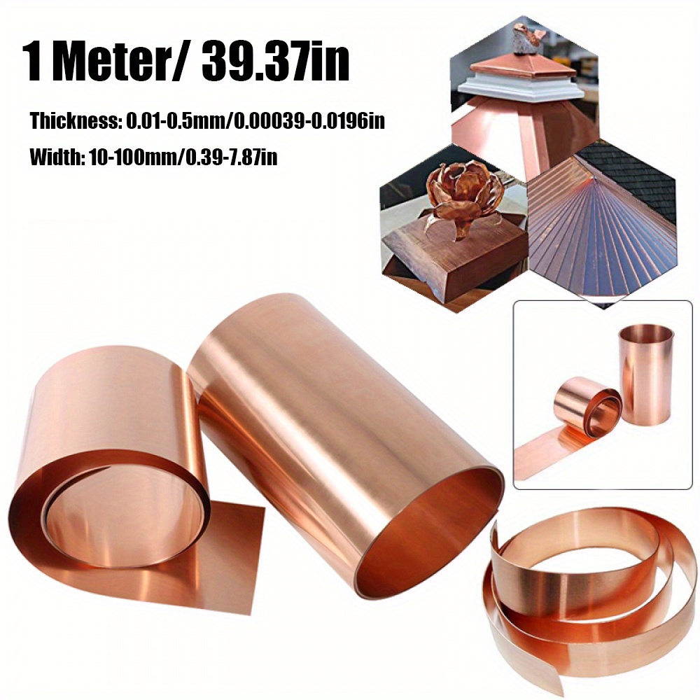  LTKJ 1pc 99.9% Pure Copper Foil Sheet Thin Cu Metal Foil Roll  0.1 x 100 x 1000MM 39 : Industrial & Scientific