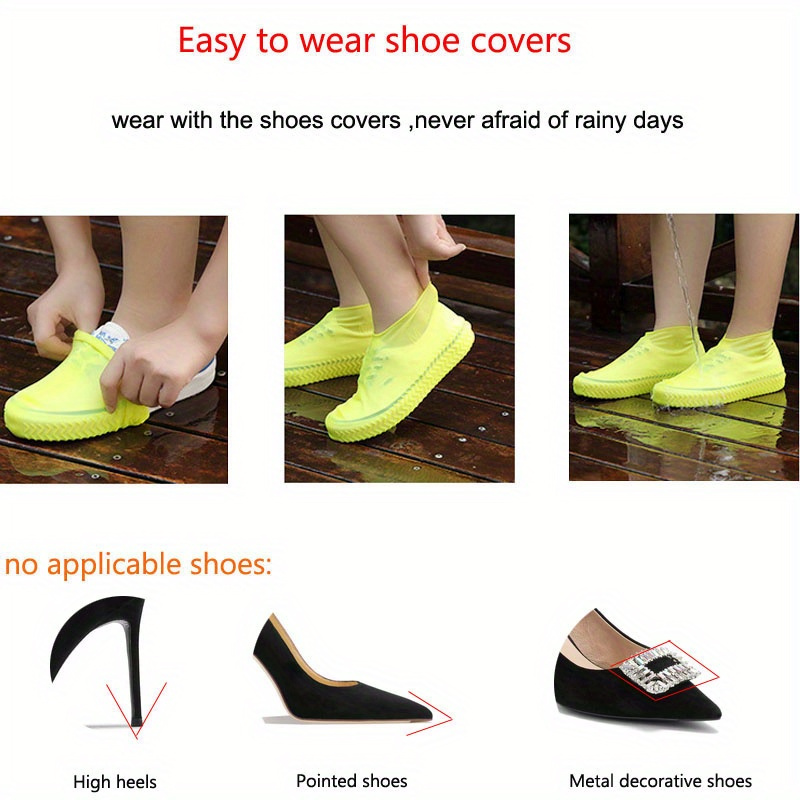 1 Pairs Waterproof Non-Slip Shoe Covers Reusable Outdoor Rainy