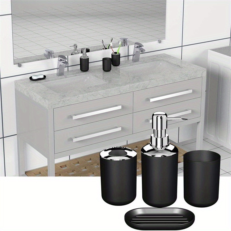 4 Pezzi Set Accessori Bagno Porta Spazzolino Da Denti - Temu Italy