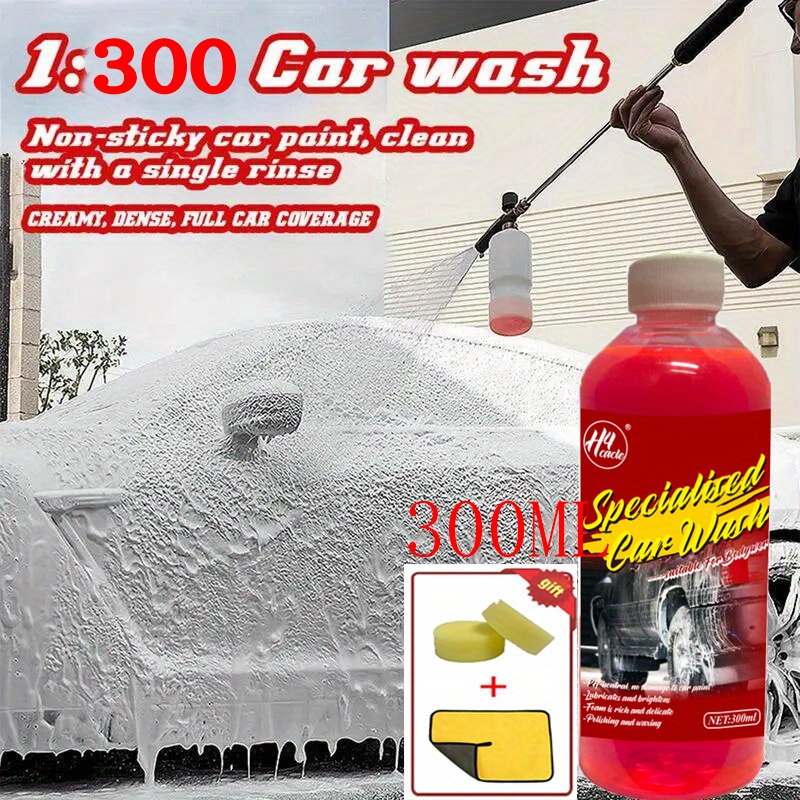 10.14oz Concentrated Car Wash Liquid Auto Foam Wash Wax Super Foam  Automotive Shampoo Vehicle Cleaner For Car Washing Supplies