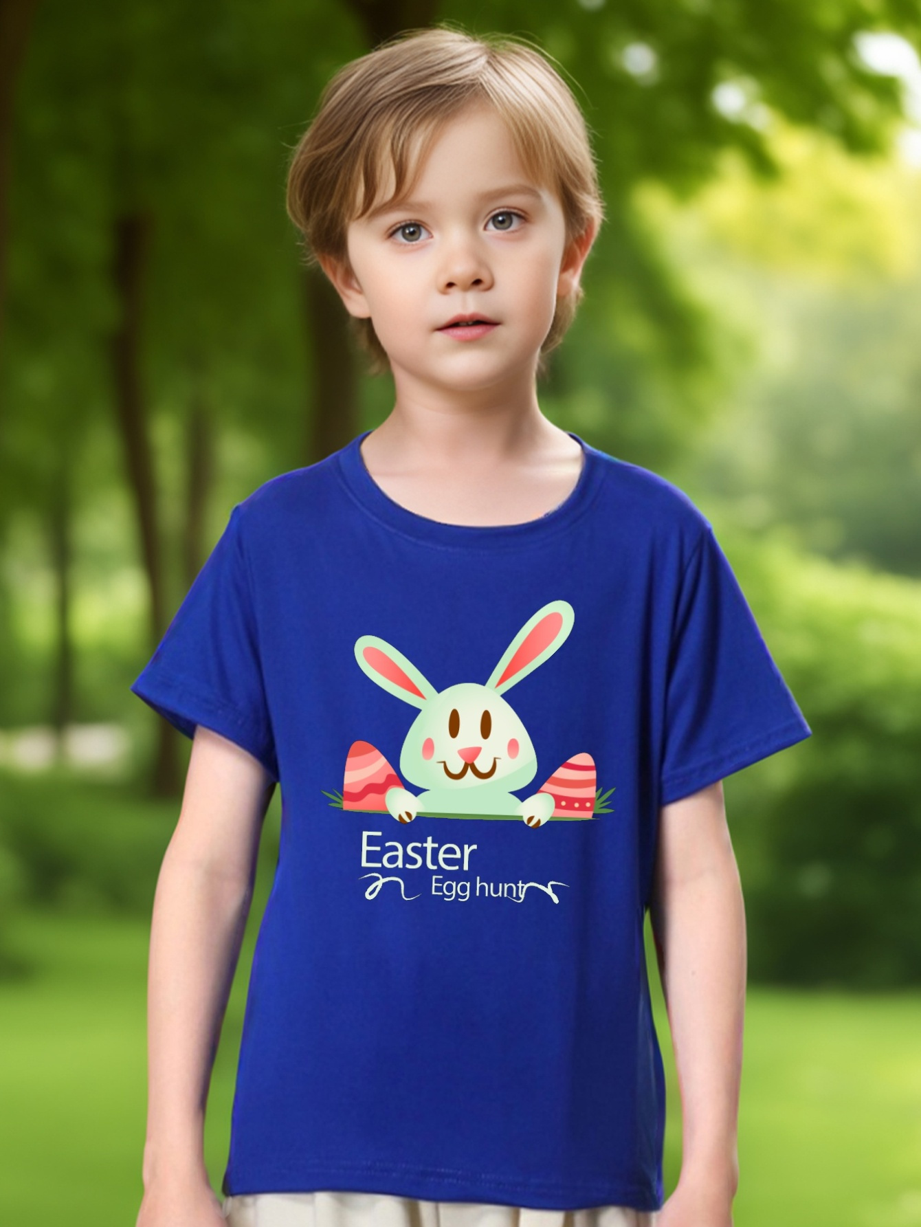 New Summer Men's T-Shirt 100% Cotton Rabbit Print Short Sleeve