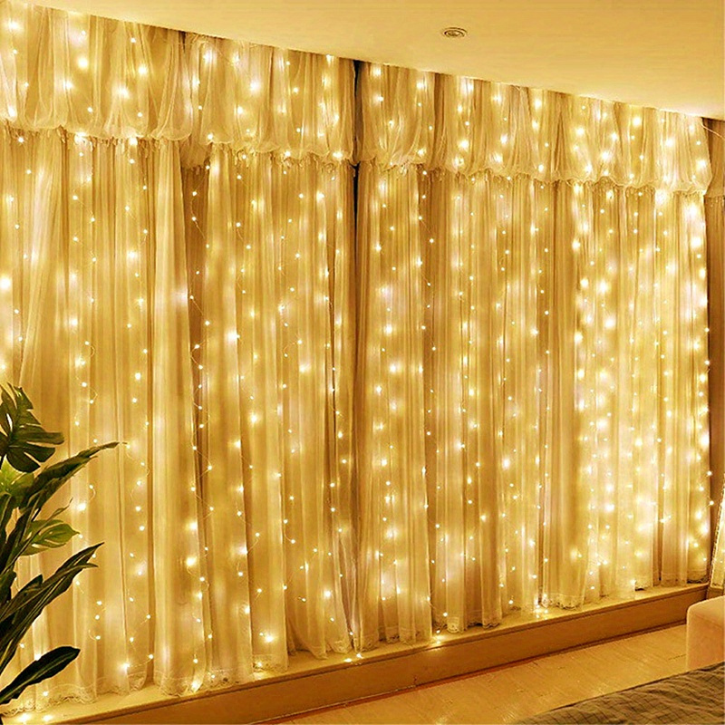 1pc 600led 6m   19 6ft 9 8ft usb curtain string lights christmas garland fairy light festoon remote control led light wedding home bedroom decoration lighting easter decoration new years day ramadan decoration valentines day gift christmas details 1