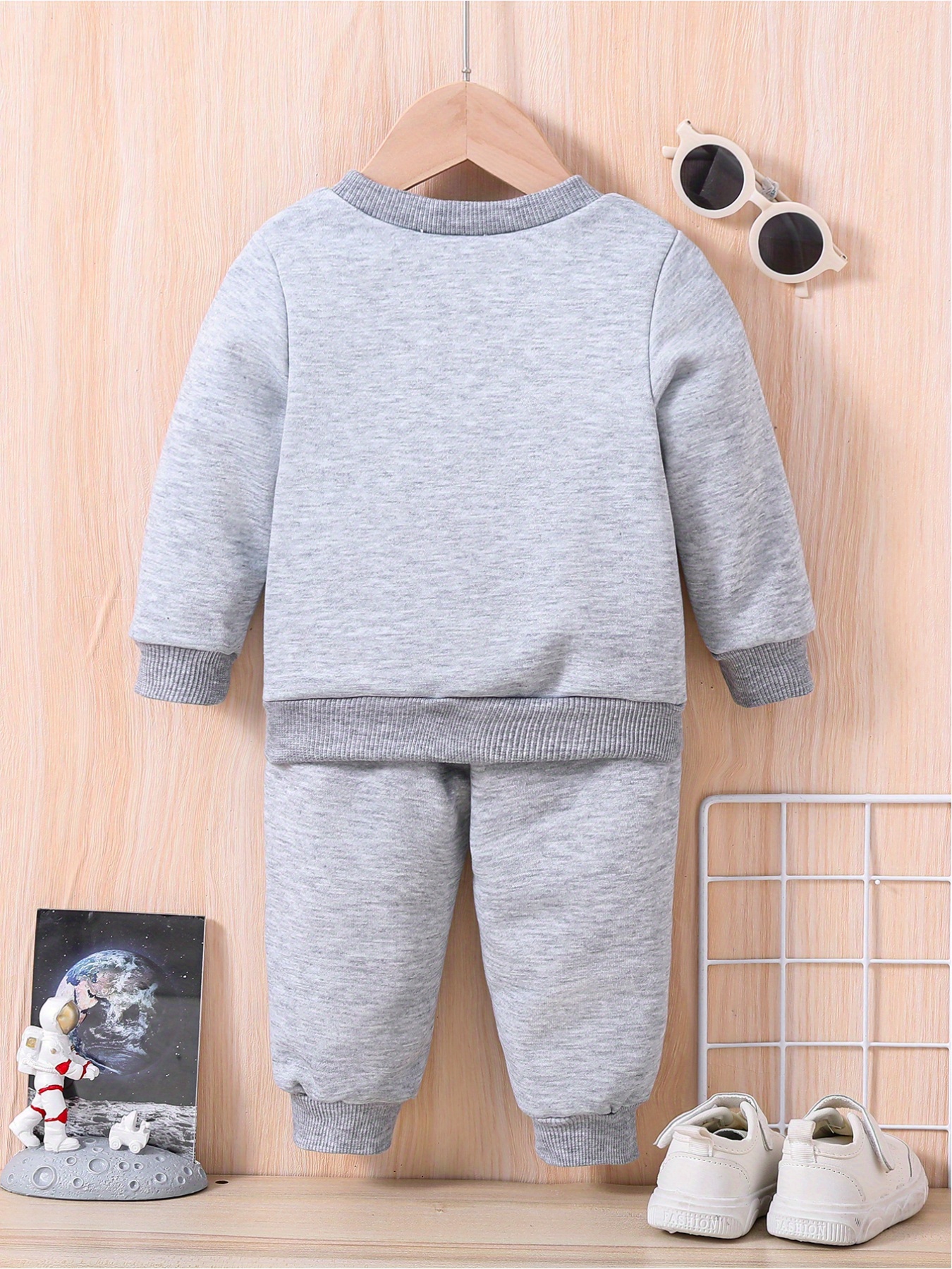 Children's Fashion Sports Two-piece Set Cartoon Double Small for Man Letter  Print Boy's Round Neck Long Sleeve Hoodie Casual Pants Suit O