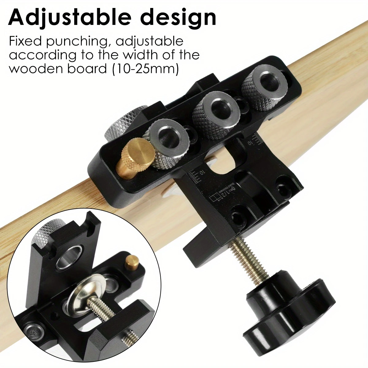 doweling jig kit aluminum alloy 3 in 1 drill hole guide jig precise drilling locator portable puncher positioning guide with 8mm 10mm 15mm drill bits pocket hole jig for woodworking details 4
