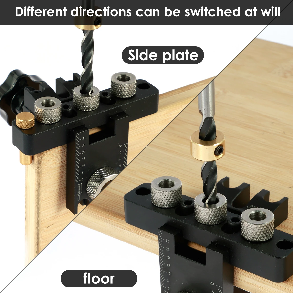 doweling jig kit aluminum alloy 3 in 1 drill hole guide jig precise drilling locator portable puncher positioning guide with 8mm 10mm 15mm drill bits pocket hole jig for woodworking details 5