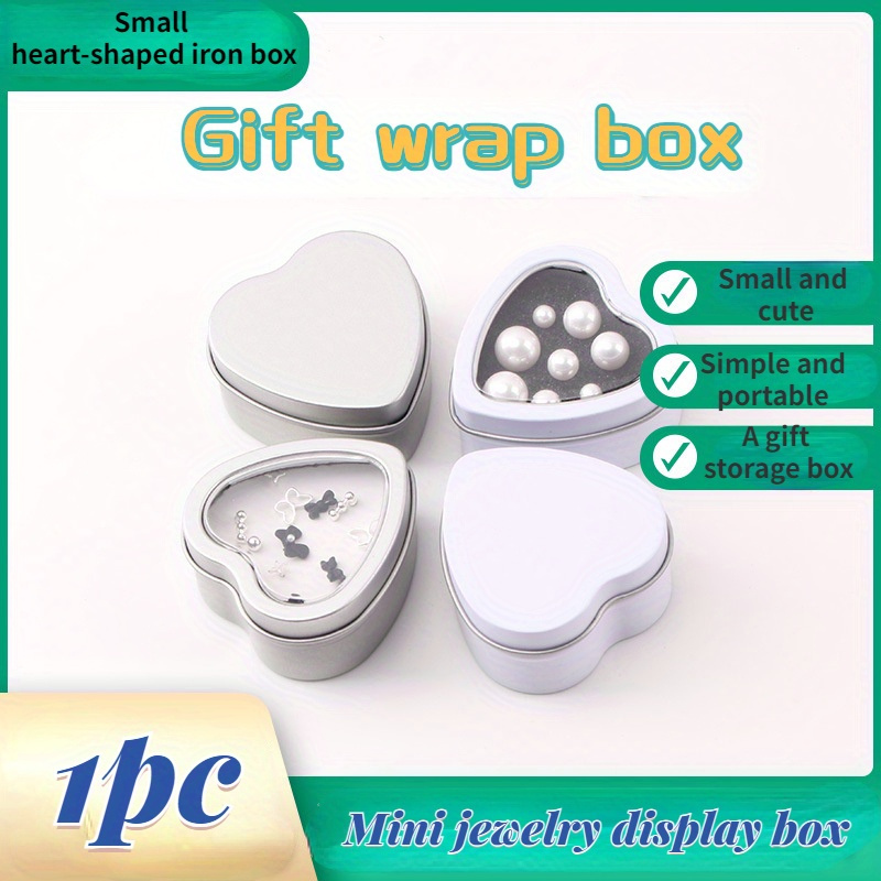 5pcs Wedding Tinplate Candy Box Heart Shaped Gift Boxes with Lid Empty Tin  Box Container 