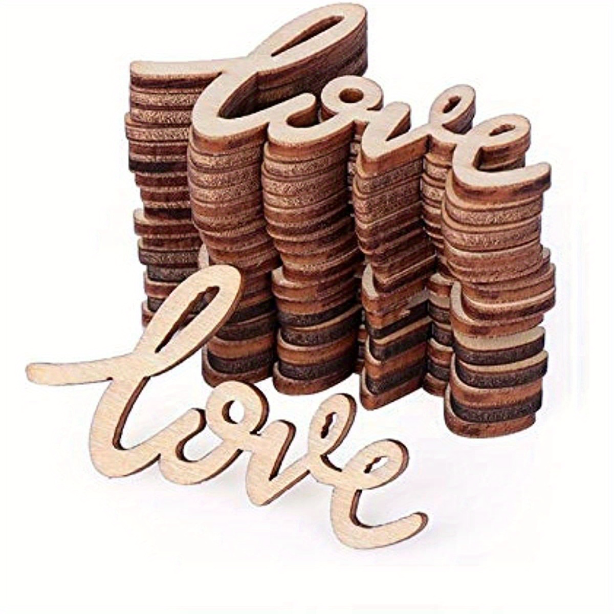 

18pcs "love" Wood Crafts Diy Cutout Wooden Slices Embellishments Gift Wood Ornaments Home Valentine's Day Decoration