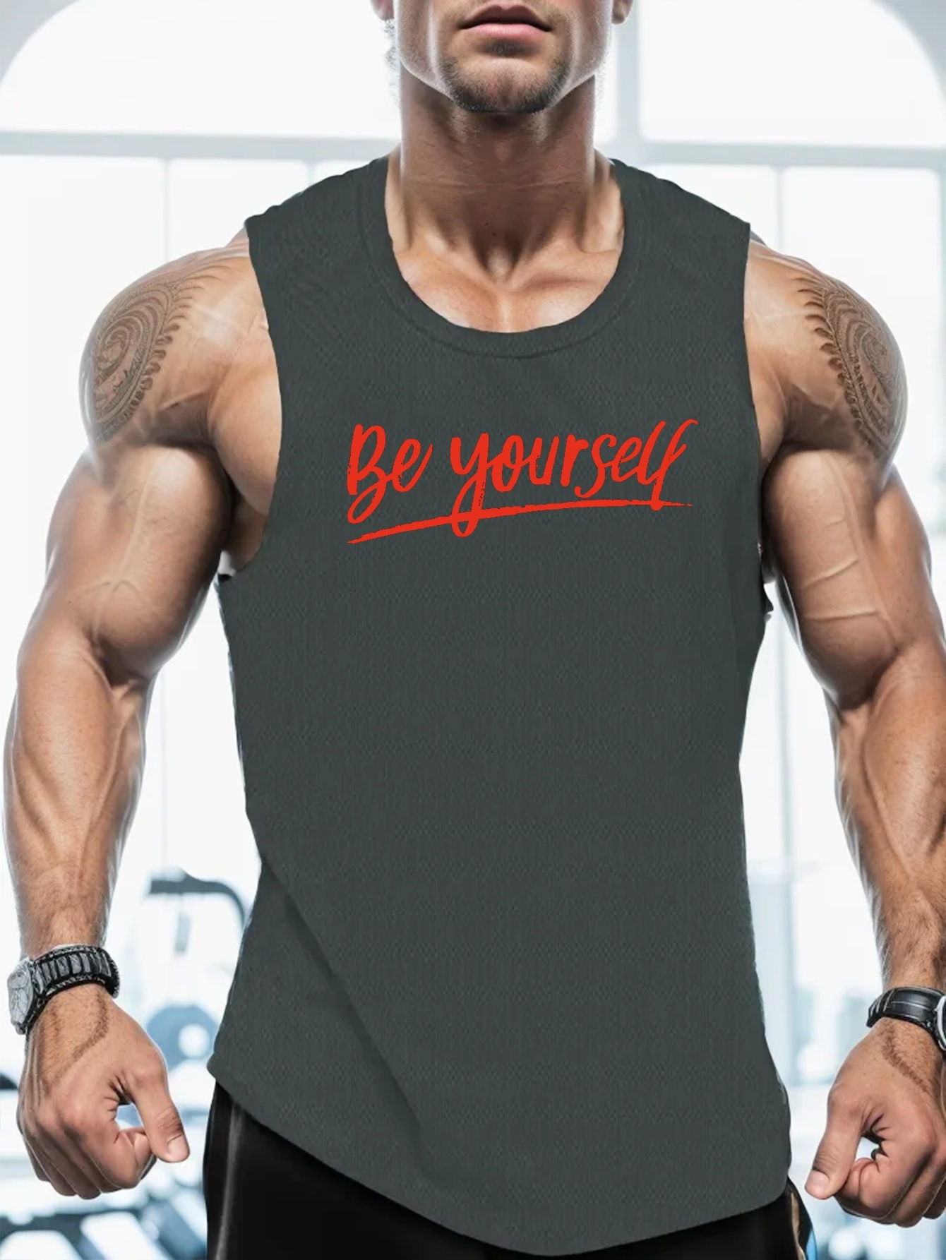 Print Sleeveless Tank Top Men's Active Undershirts Workout - Temu New ...