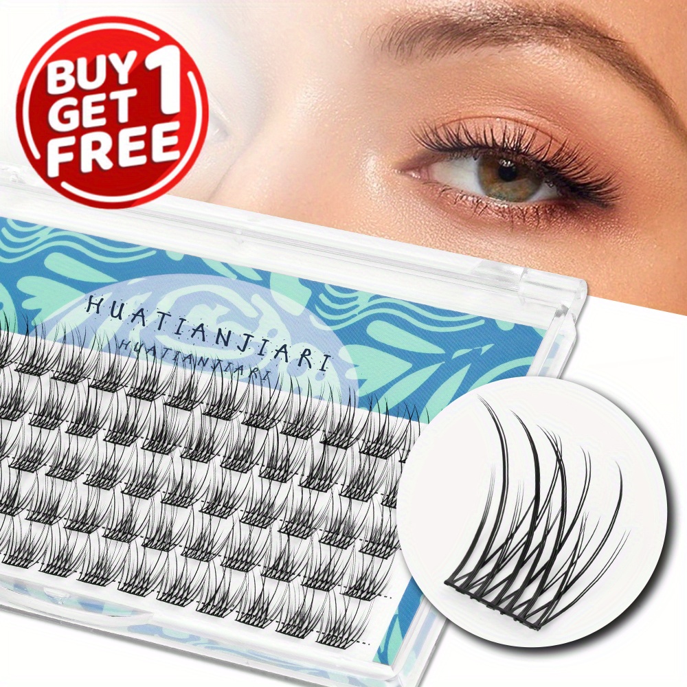 

60 Pcs*2[buy 1 Get 1 Free]lash Clusters 60 Pcs Wide Stem Cluster Lashes Mix 10-14mm Diy Eyelash Extension Individual False Eyelashes Soft Do Not Break For Personal Makeup Use At Home