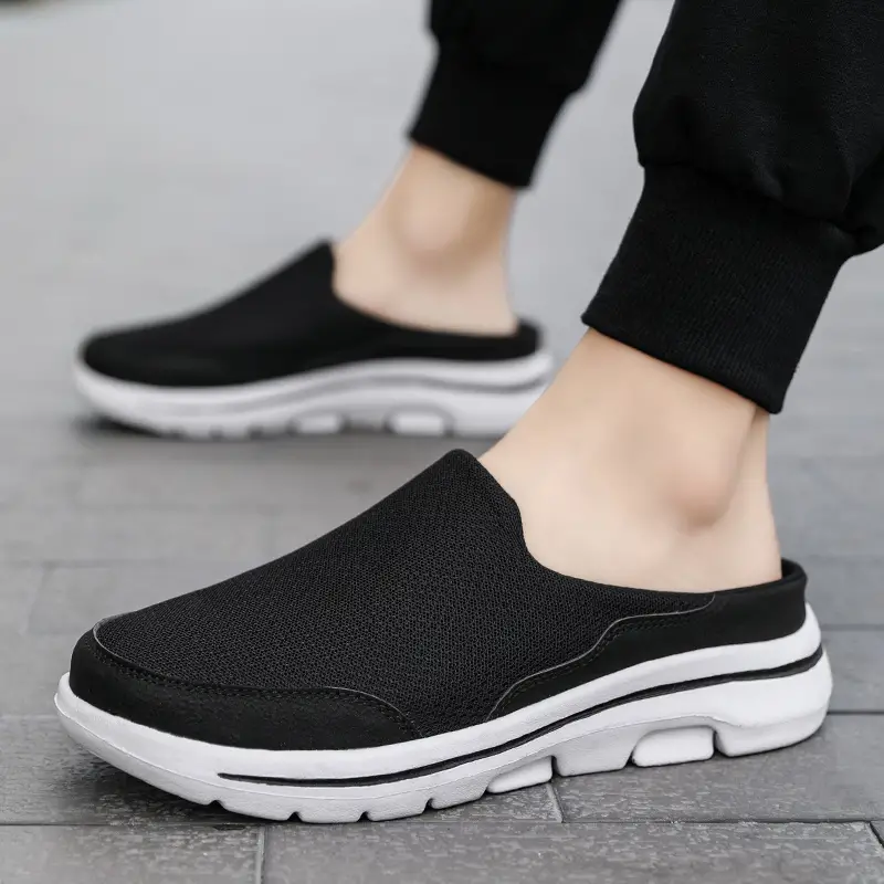 Plus Size Mens Trendy Solid Woven Knit Breathable Slip On Mule Shoes Comfy  Non Slip Soft Sole Slippers For Mens Outdoor Activities, Free Shipping On  Items Shipped From Temu