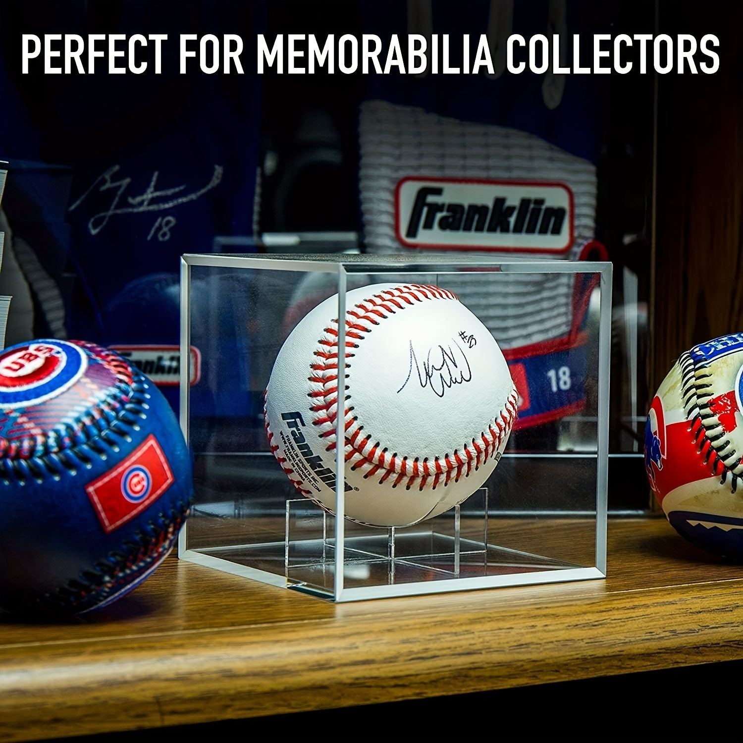 Baseball Display Box UV Resistant Acrylic Cube Baseball Holder