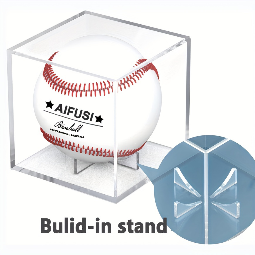 Baseball Display Box UV Resistant Acrylic Cube Baseball Holder