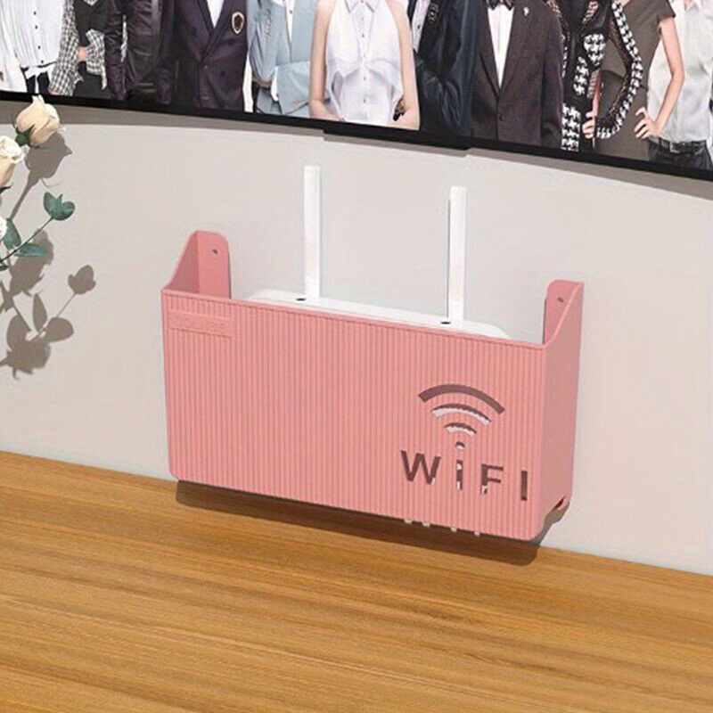  Router rack Caja de almacenamiento de enrutador WiFi, soporte  de enrutador WiFi, soporte de montaje en pared, soporte de estante para  accesorios de TV, enrutador WiFi, juego de caja de TV (