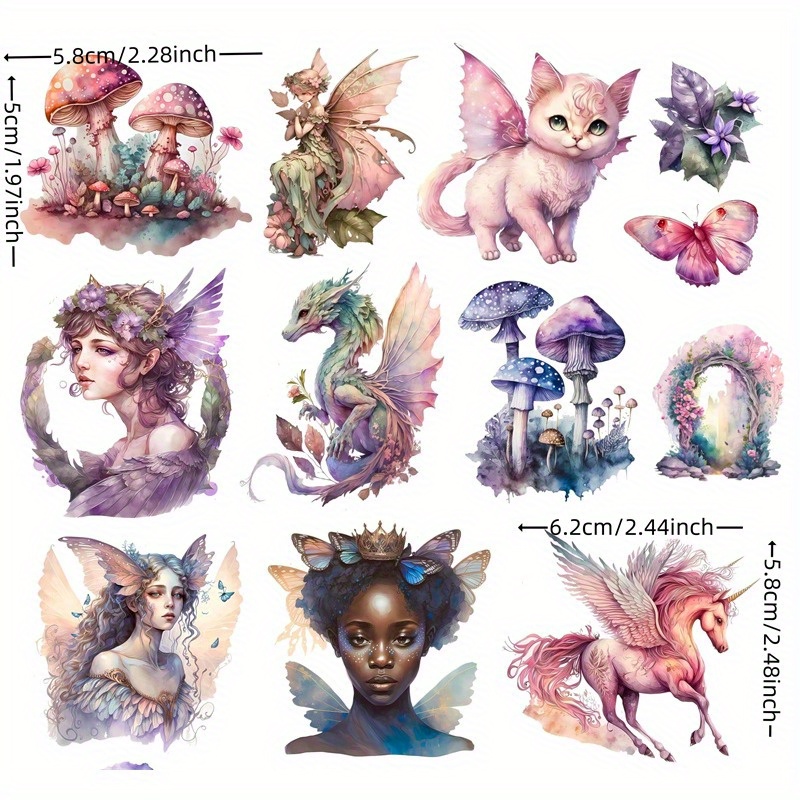 Decorative Stickers Cute Watercolor Anime Magic Princess - Temu