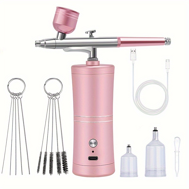 Airbrush Makeup Kit, Cosmetic Air Brush Gun with Compressor for Face Body  Painting, Nail, Cake Decorating, Hobby, Model Purple