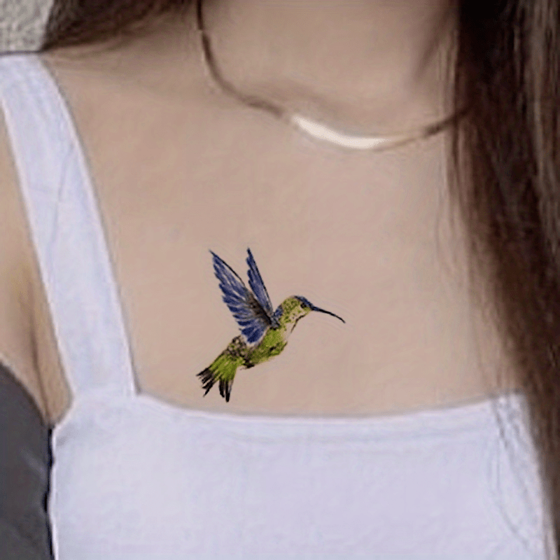 Waterproof Tattoo Stickers Bird Pattern Fashionable Long Temu New Zealand 