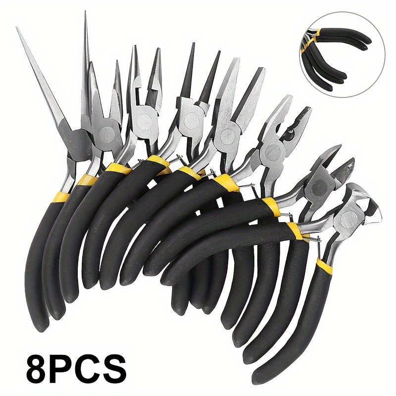 

8pcs Mini Jewelry Pliers, Round Curved Needle Nose Pliers, Diy Craft Tools Kit