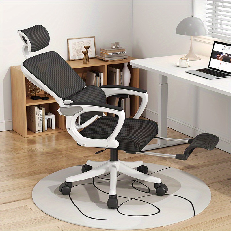 Silla de oficina ergonómica, silla reclinable de malla con respaldo alto,  silla de escritorio para computadora, silla giratoria con almohada de apoyo