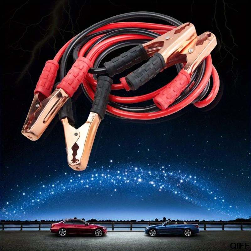 car 12v negative positive battery charger power cable clamp alligator clip cable heavy duty jumper cables 500amp 12 gauge 6ft booster cables details 0