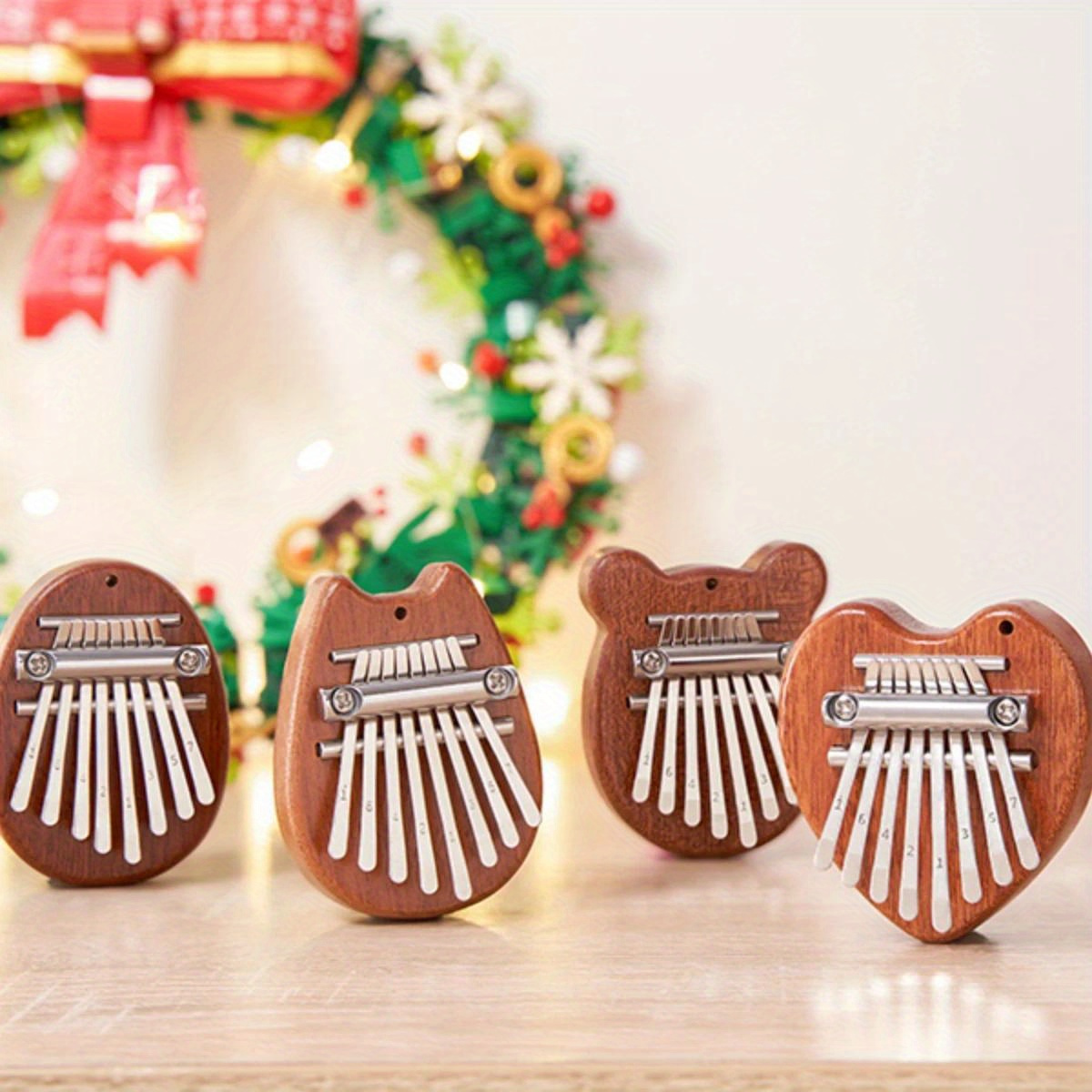

Mini 8-key Kalimba Thumb Piano Gifts For Beginners Music Lovers Players, Cute Instrument Pendant Keychain Accessories Eid Al-adha Mubarak
