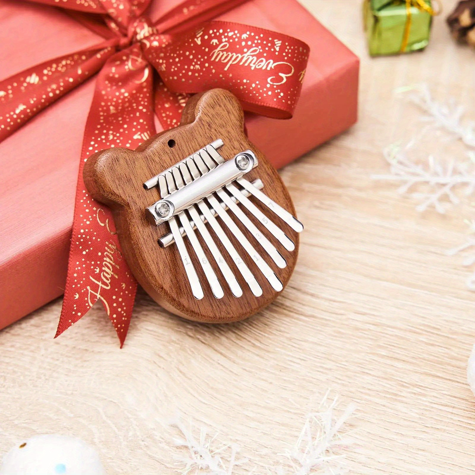 Mini 8-Key Kalimba Thumb Piano Gifts for Beginners Music Lovers Players, Cute Instrument Pendant Keychain Accessories