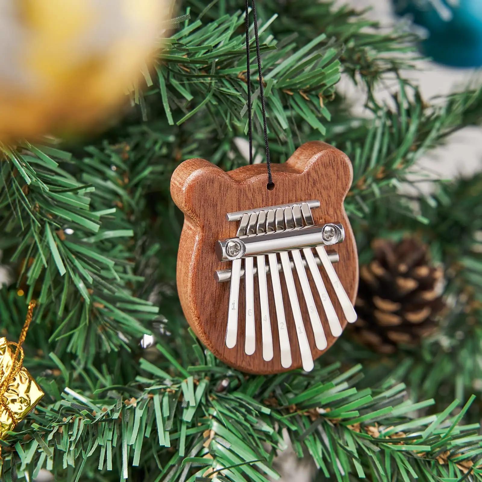 Mini 8-Key Kalimba Thumb Piano Gifts for Beginners Music Lovers Players, Cute Instrument Pendant Keychain Accessories