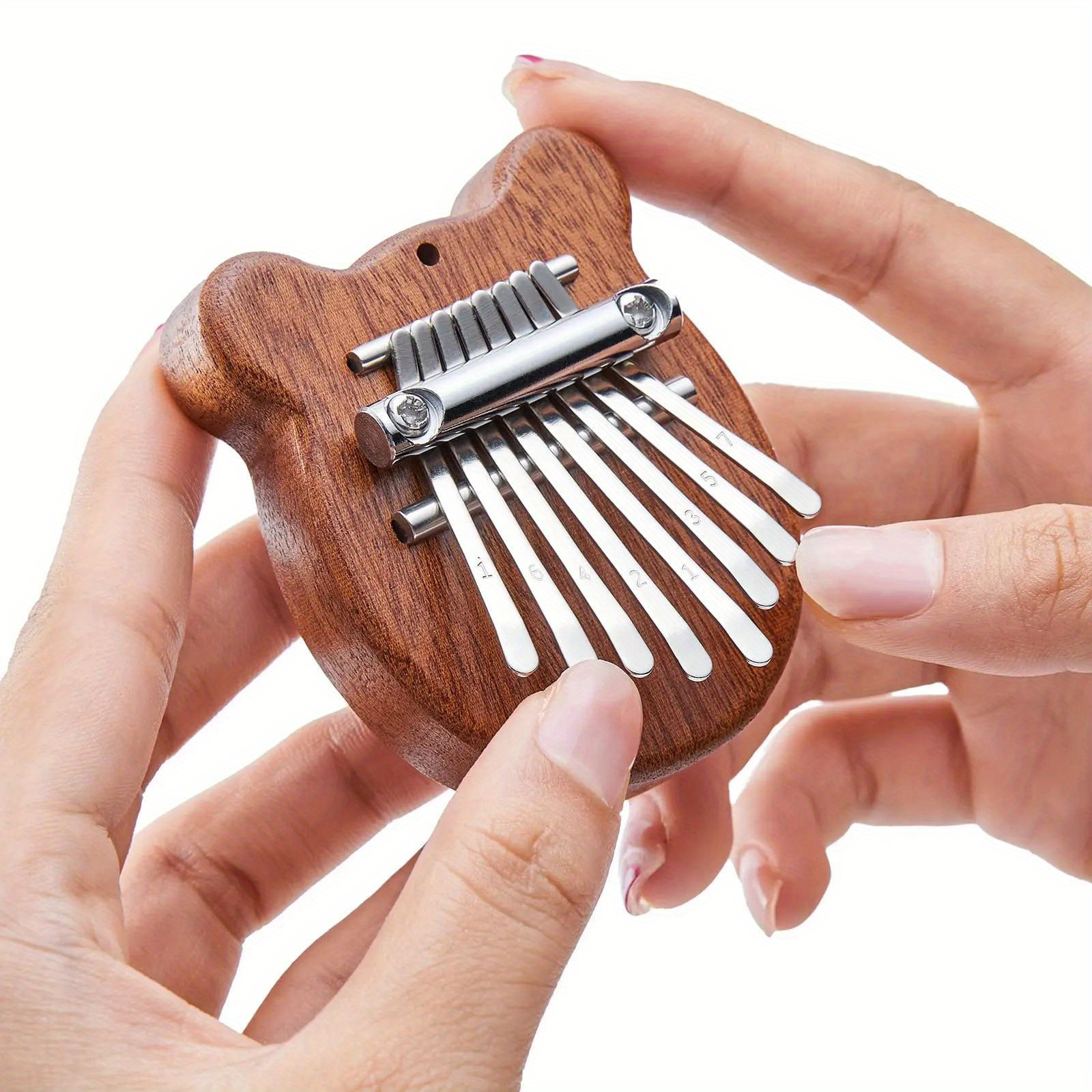Mini 8-Key Kalimba Thumb Piano Gifts for Beginners Music Lovers Players, Cute Instrument Pendant Keychain Accessories