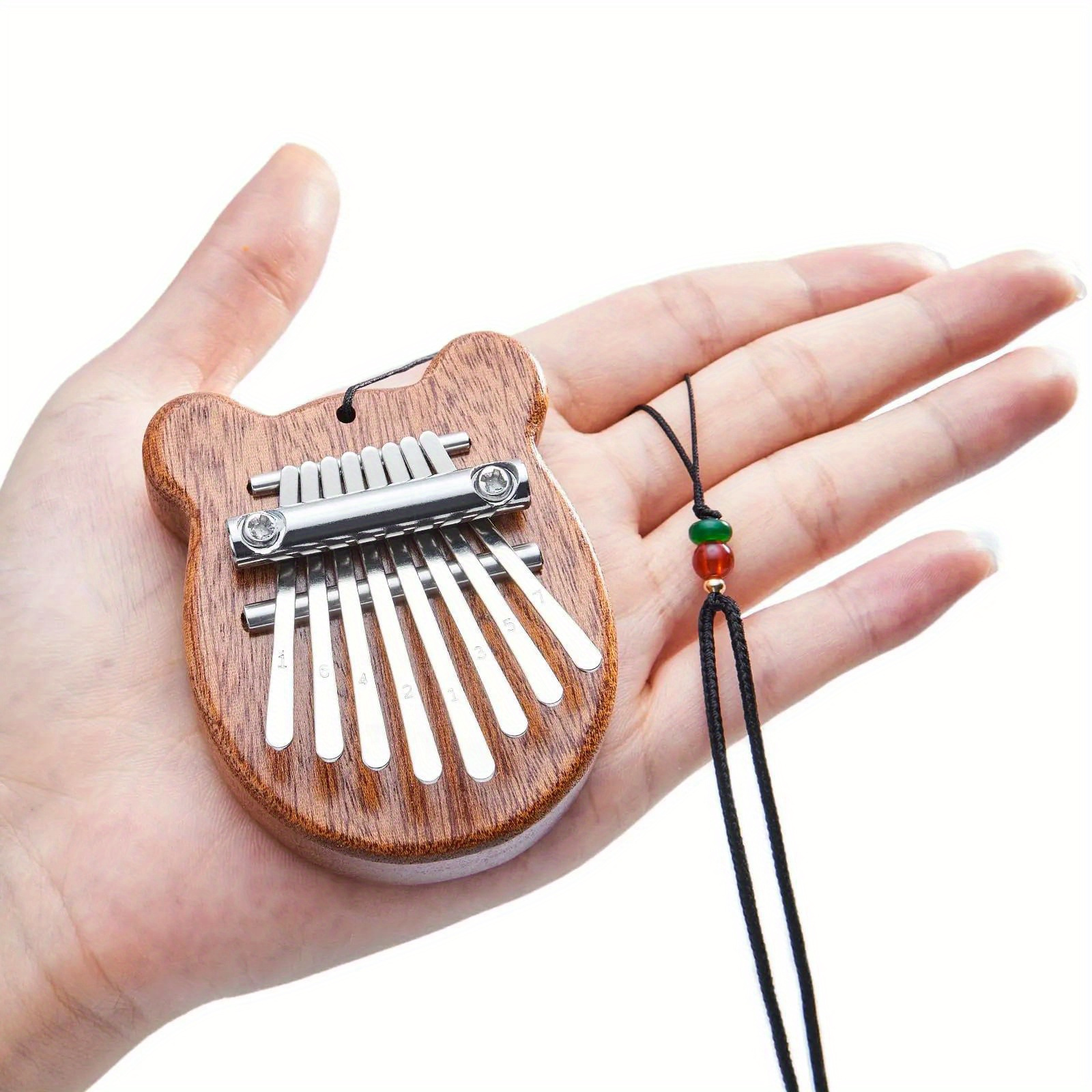 Mini 8-Key Kalimba Thumb Piano Gifts for Beginners Music Lovers Players, Cute Instrument Pendant Keychain Accessories