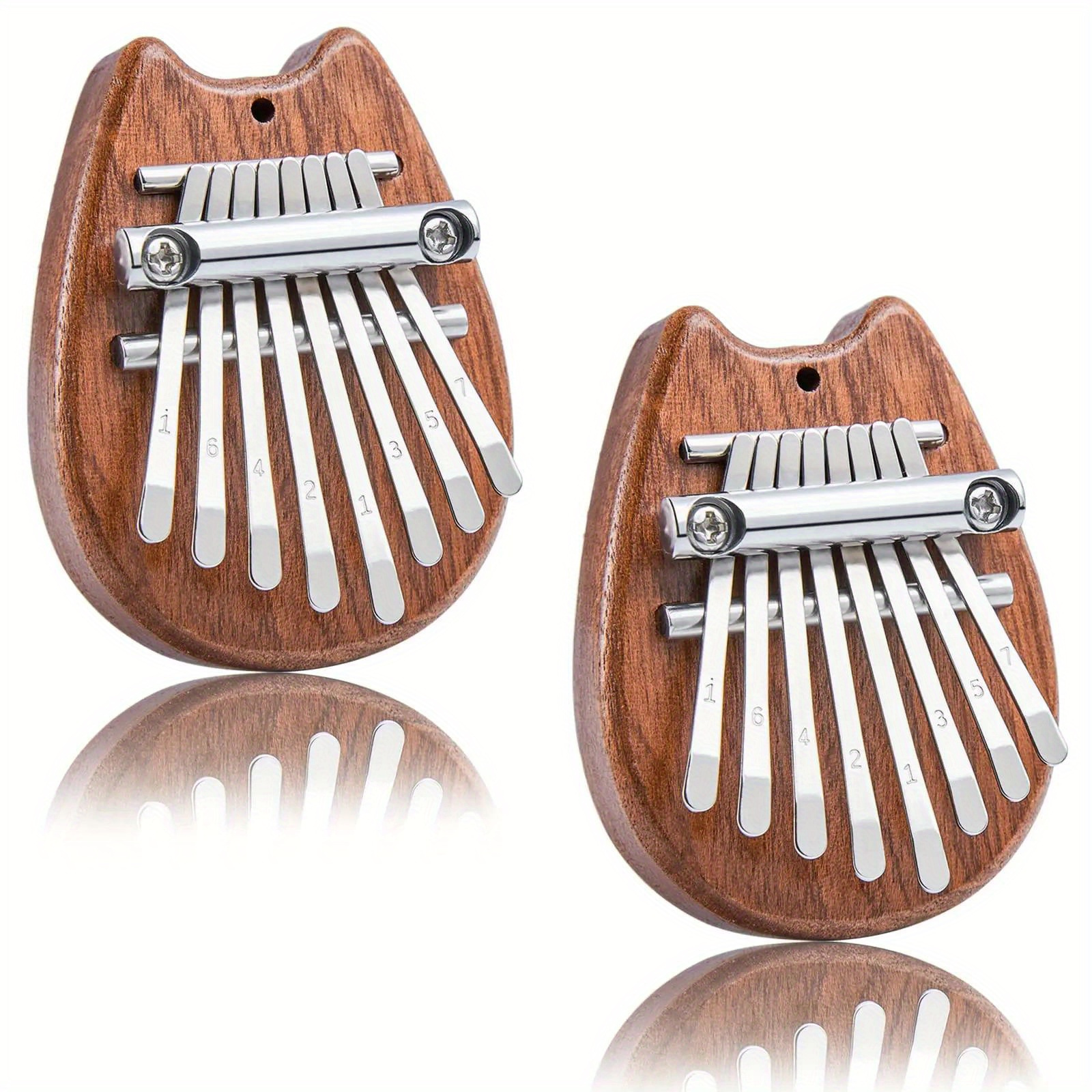 Mini 8-Key Kalimba Thumb Piano Gifts for Beginners Music Lovers Players, Cute Instrument Pendant Keychain Accessories