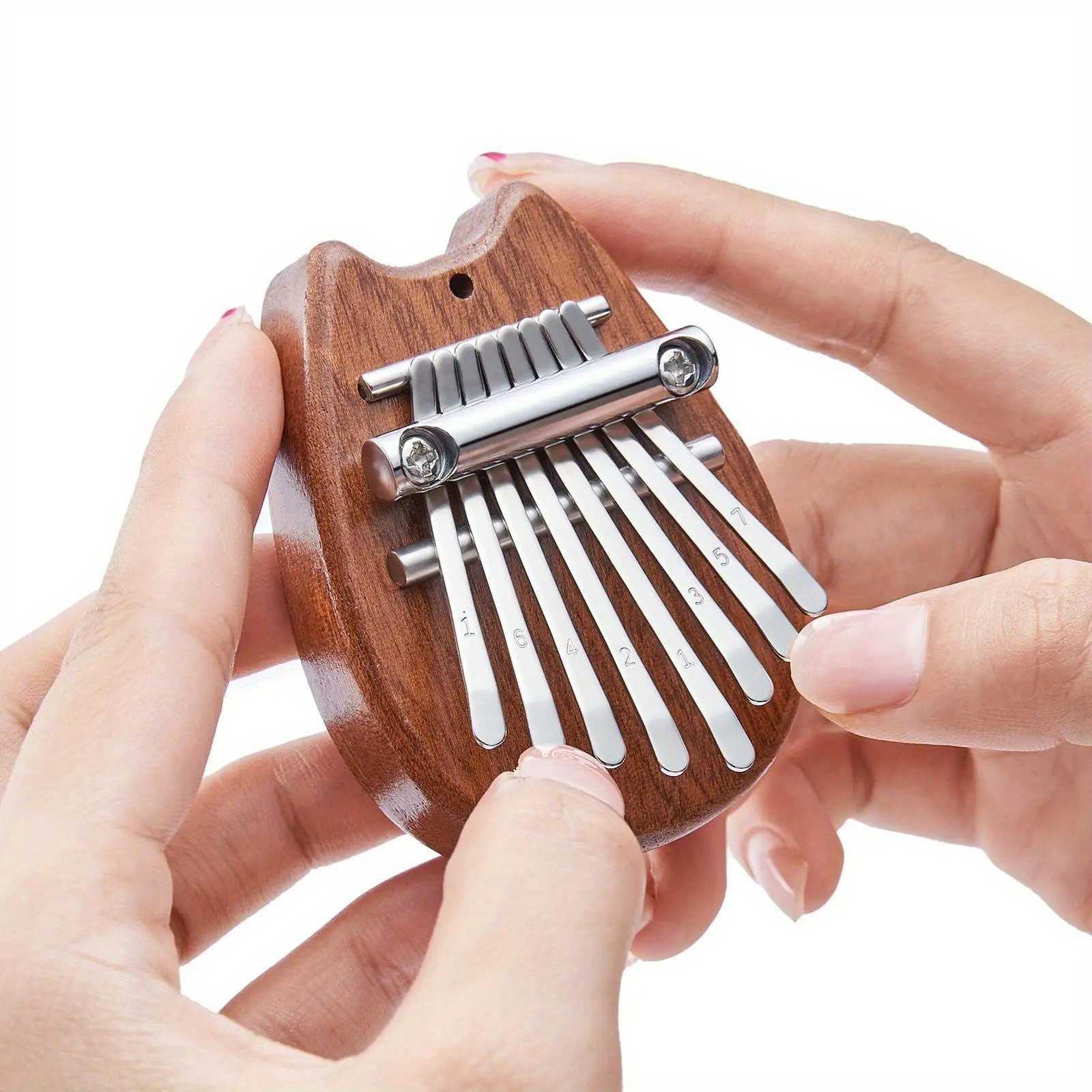 Mini 8-Key Kalimba Thumb Piano Gifts for Beginners Music Lovers Players, Cute Instrument Pendant Keychain Accessories