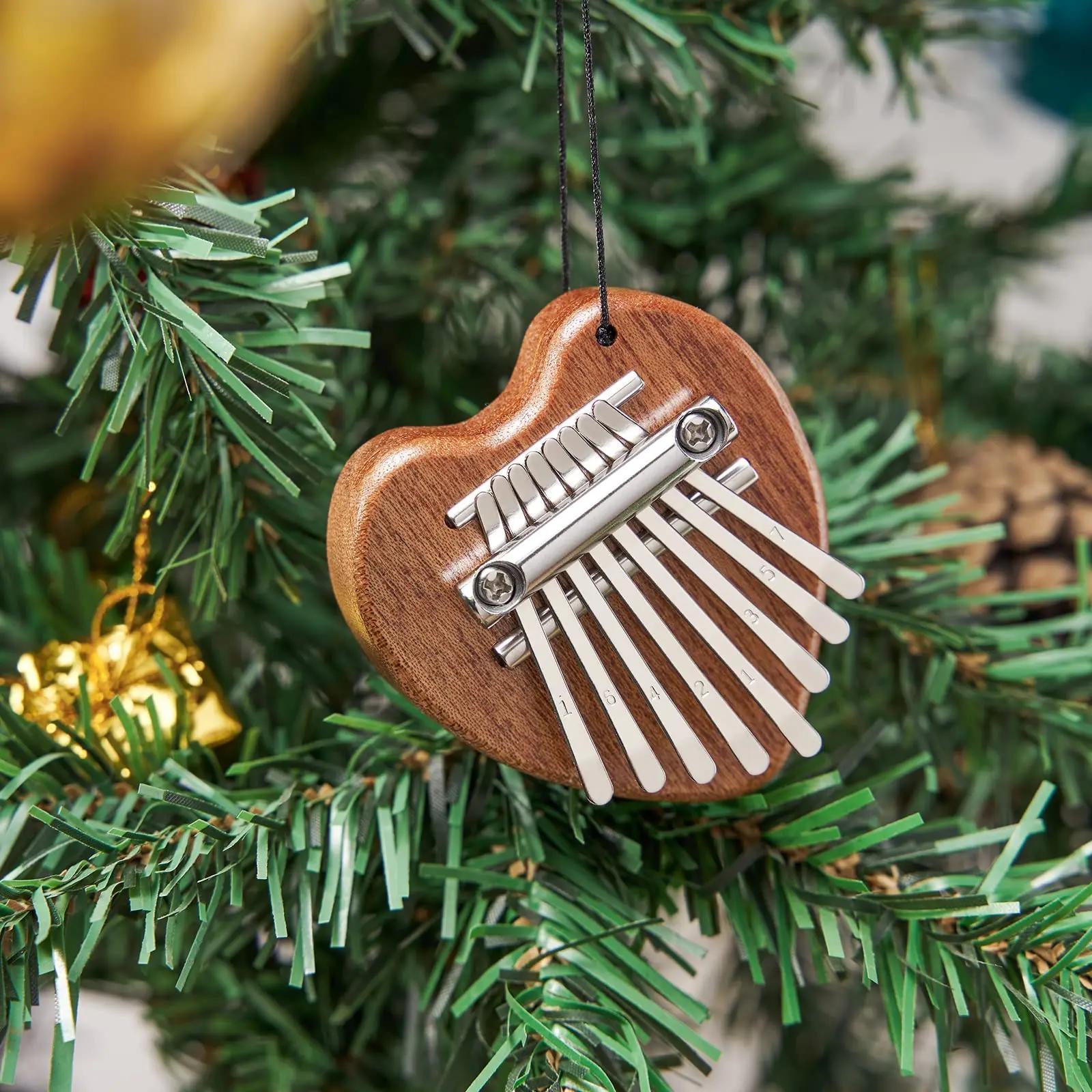 Mini 8-Key Kalimba Thumb Piano Gifts for Beginners Music Lovers Players, Cute Instrument Pendant Keychain Accessories