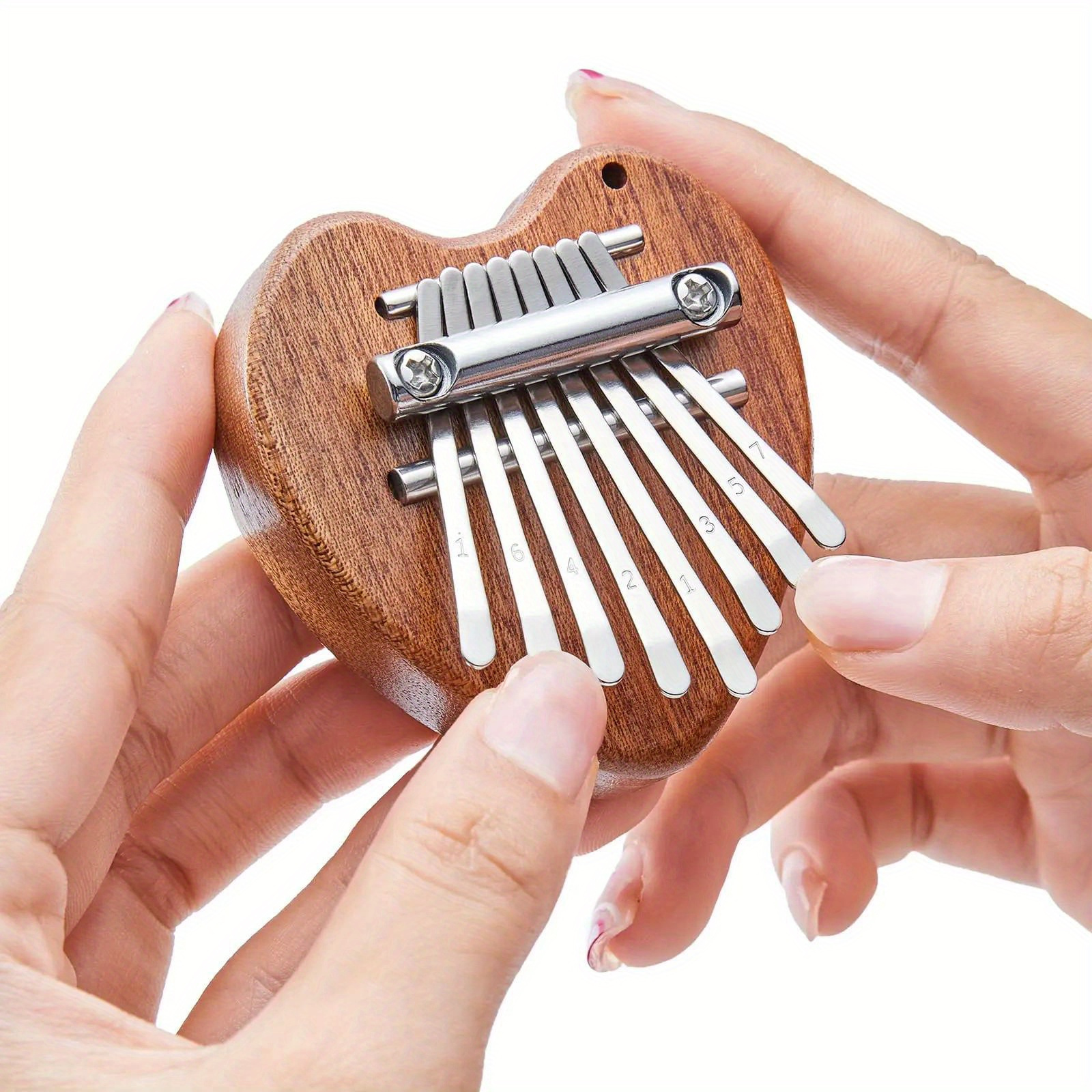 Mini 8-Key Kalimba Thumb Piano Gifts for Beginners Music Lovers Players, Cute Instrument Pendant Keychain Accessories
